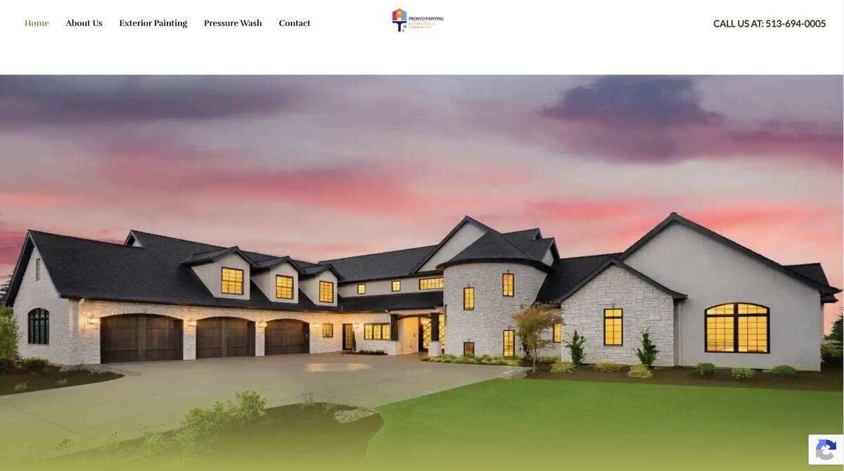 Sitio web de Pronto Painting, Pintura residencial y comercial, disenado por Medios Corporativos
